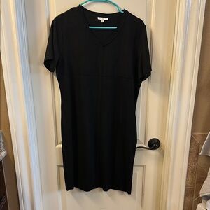 Black Suede Women’s T-Shirt Dress